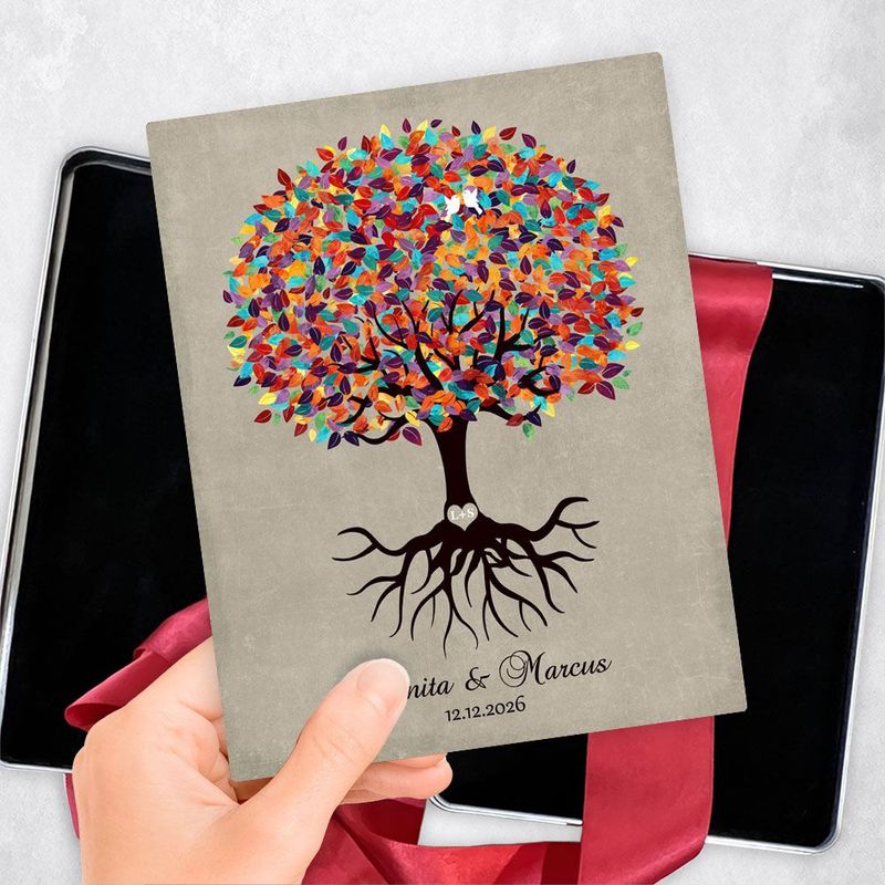 Colorful Tree with Roots Engagement Gift Delivery Box Gift for Couple TOY-1424