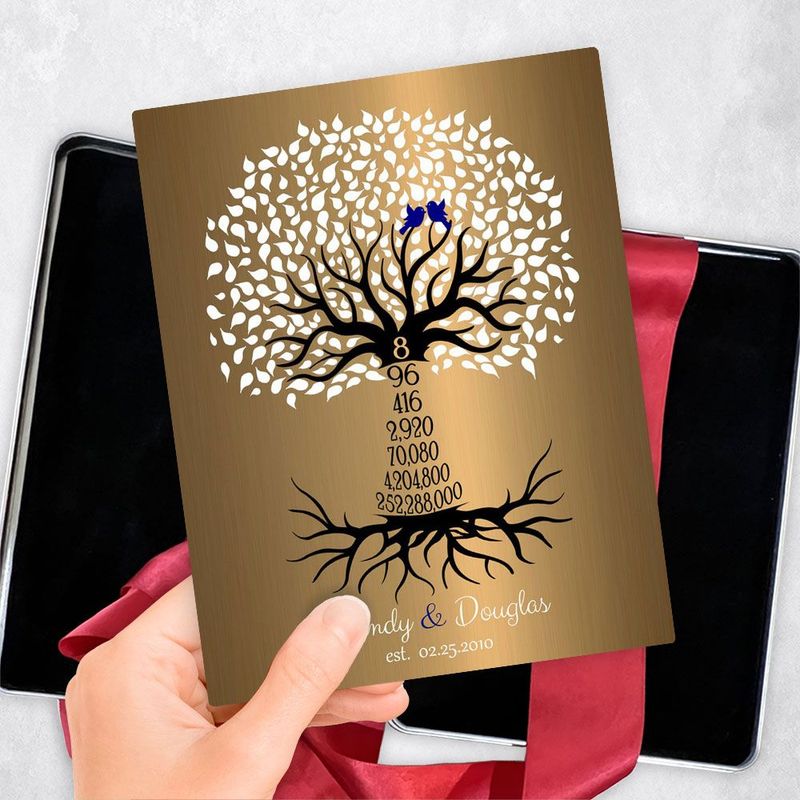 #1 Best Seller - Brass Countdown Tree 8th Anniversary Gift Delivery Box Gift for Couple TOY-1437