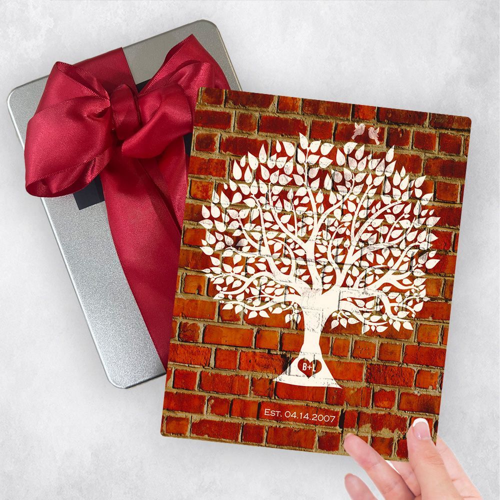 Brick Tree Silhouette 8th Anniversary Gift Delivery Box Gift for Couple TOY-1383