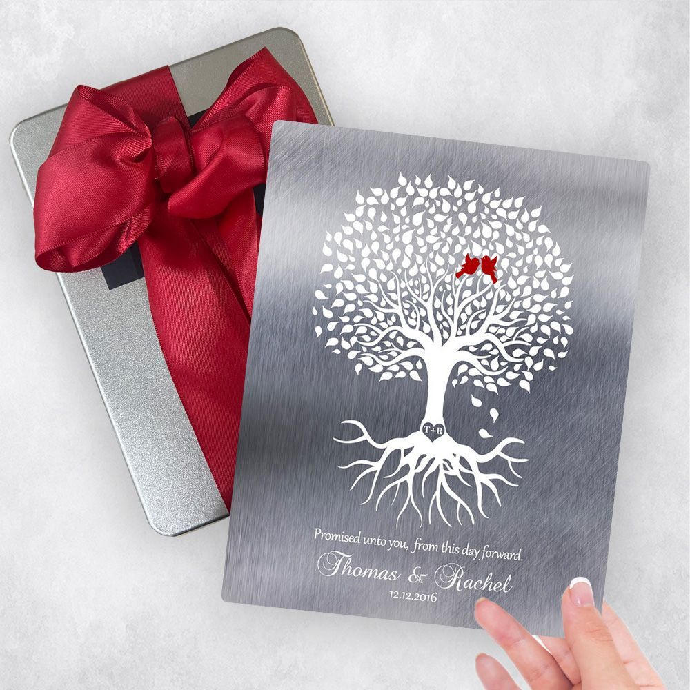 Tin White Tree with Roots Engagement Gift Delivery Box Gift for Couple TOY-1421
