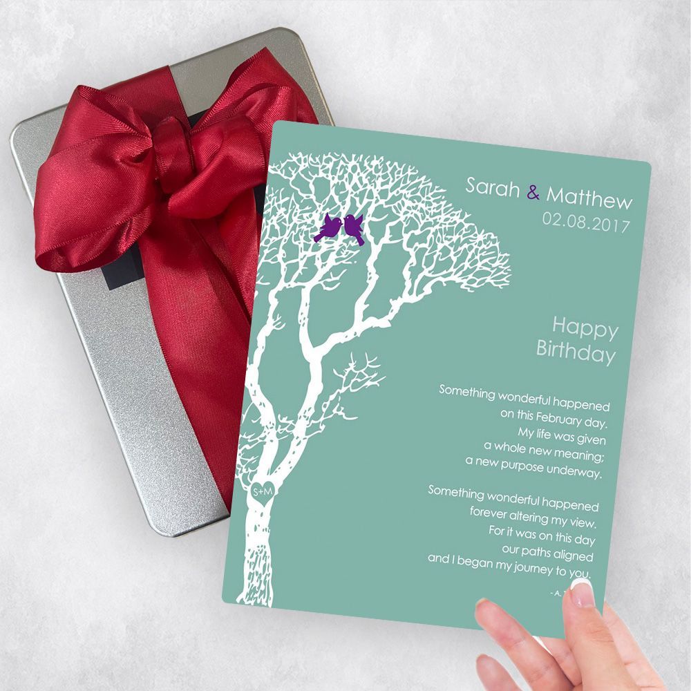 White Bare Tree Spouse Birthday Gift Delivery Box Gift for Spouse TOY-1714