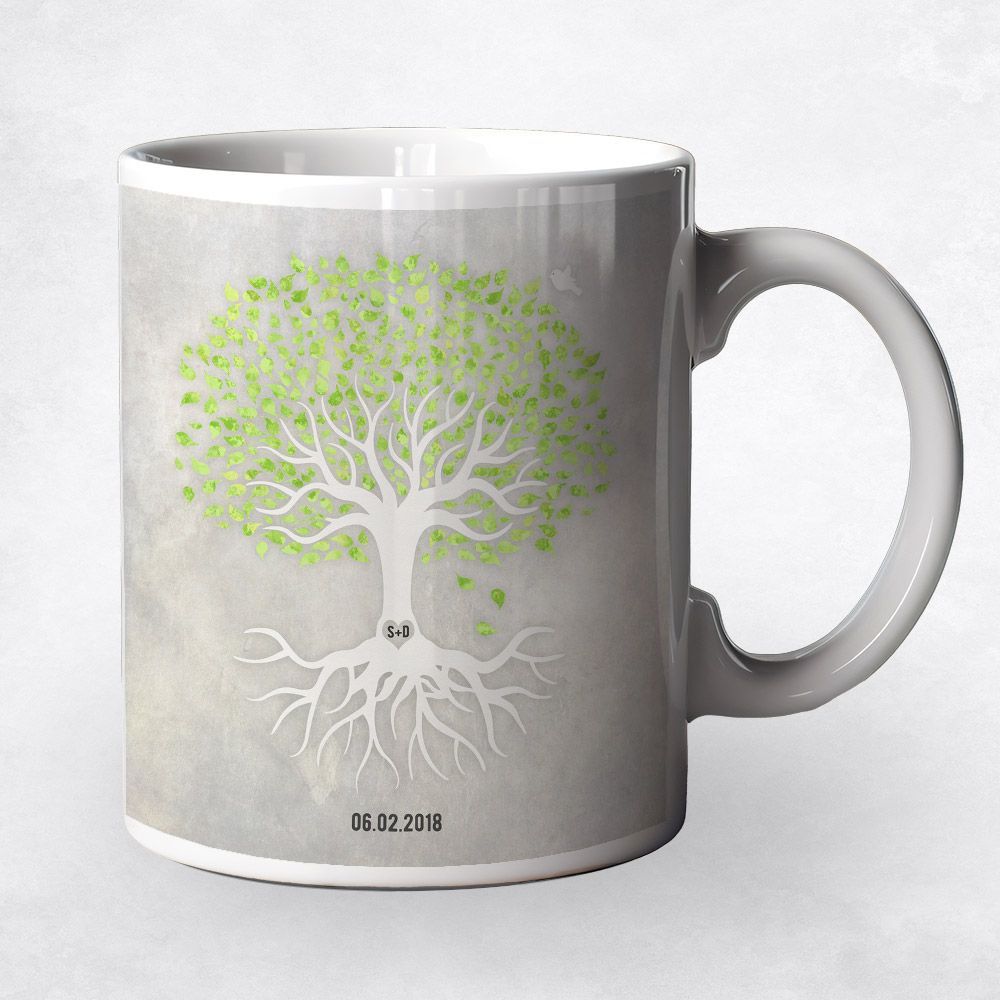 Peridot Canopy Tree Anniversary Coffee Mug Gift for Couple M-1543
