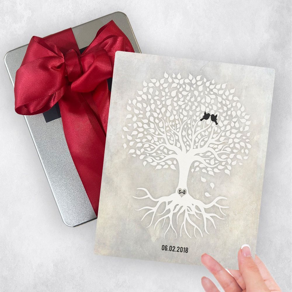 White Tree with Roots Anniversary Gift Delivery Box Gift for Couple TOY-1523