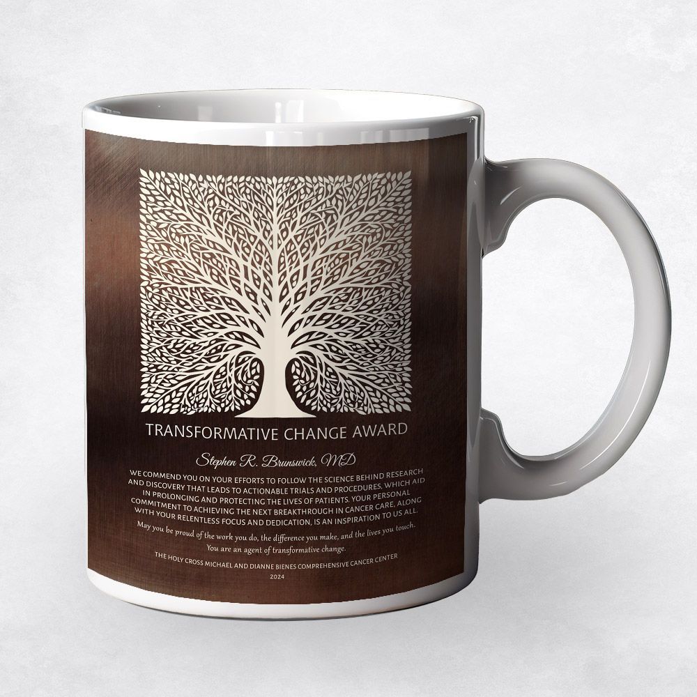 Bronze Elaborate Square Tree Medical Recognition Coffee Mug Gift for Doctor M-1582