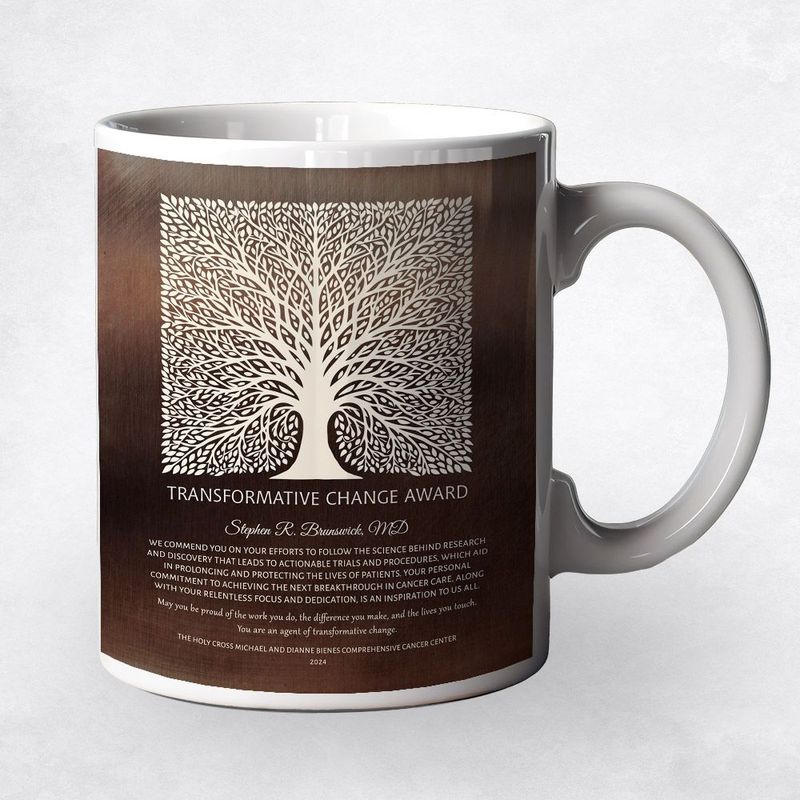 Bronze Elaborate Square Tree Medical Recognition Coffee Mug Gift for Doctor M-1582
