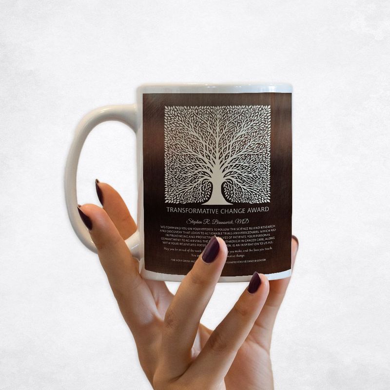 Bronze Elaborate Square Tree Medical Recognition Coffee Mug Gift for Doctor M-1582