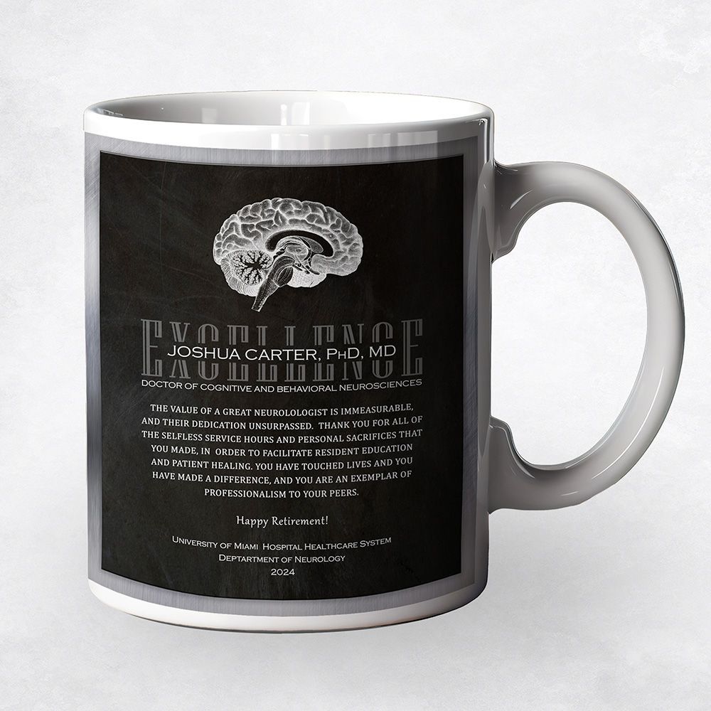 Tin Brain Organ Anatomy Neurology Retirement Coffee Mug Gift for Doctor M-2108