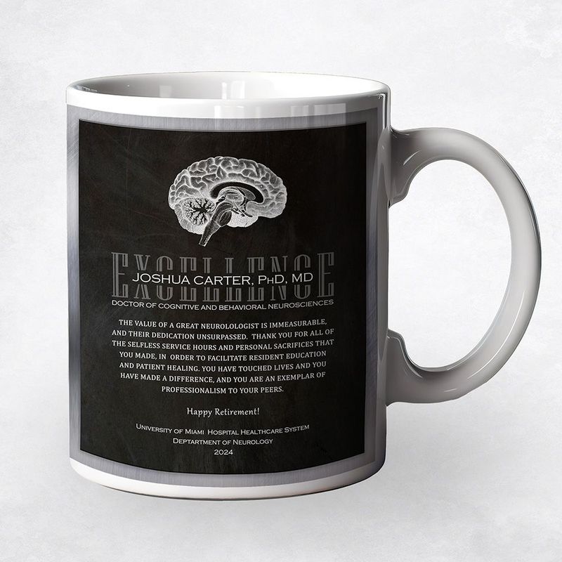 Tin Brain Organ Anatomy Neurology Retirement Coffee Mug Gift for Doctor M-2108