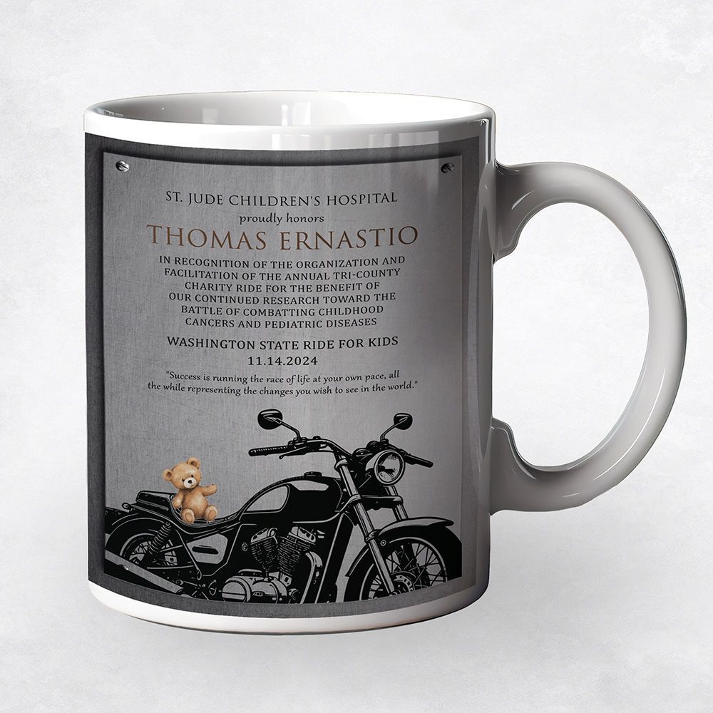 Tin Motorcylce Event Fund Raising Coffee Mug Gift for Bikers M-2101