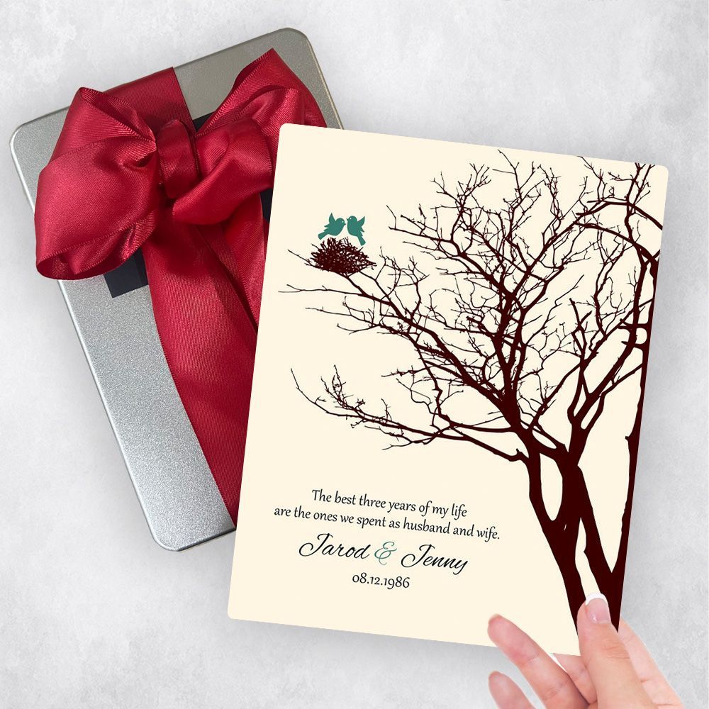Branchy Tree with Nest 3rd Anniversary Gift Delivery Box Gift for Couple TOY-1366