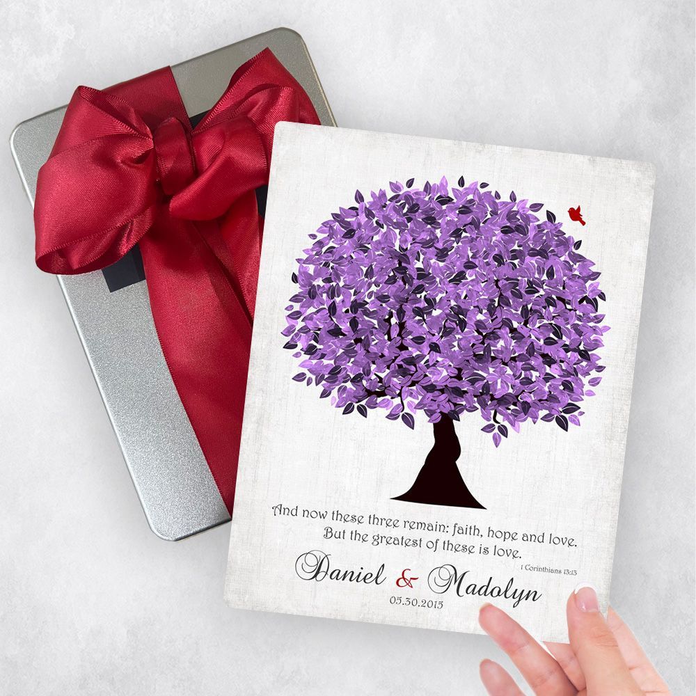 Purple Purple Tree 10th Anniversary Gift Delivery Box Gift for Couple TOY-1476