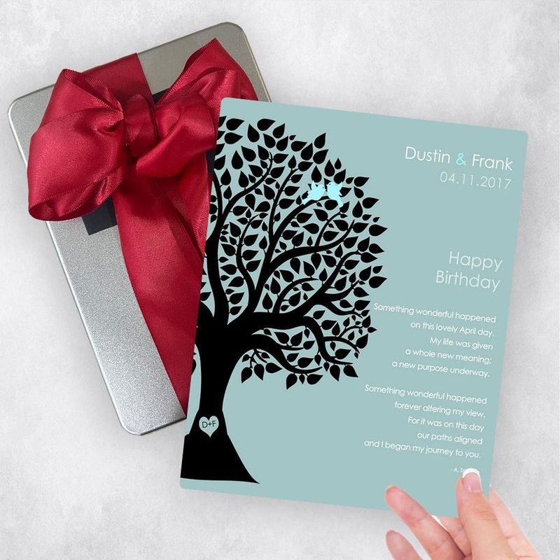 Half Silhouette Tree Spouse Birthday Gift Delivery Box Gift for Spouse TOY-1716