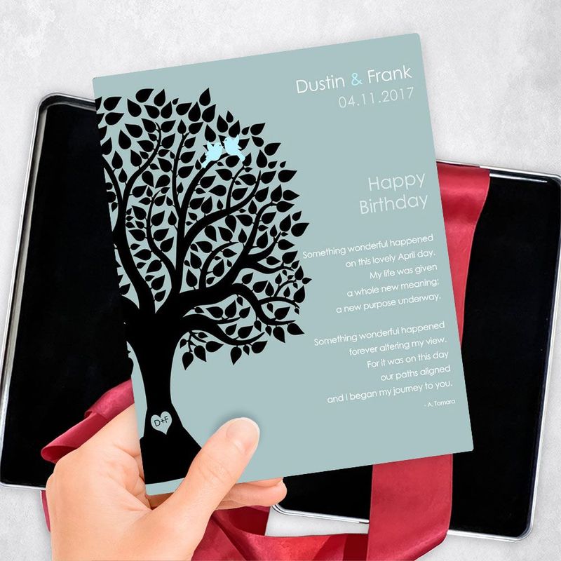 Half Silhouette Tree Spouse Birthday Gift Delivery Box Gift for Spouse TOY-1716