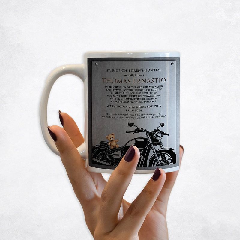 Tin Motorcylce Event Fund Raising Coffee Mug Gift for Bikers M-2101