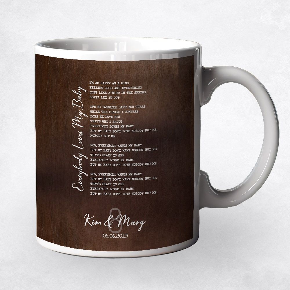 Bronze Our Song Lyrics 8th Anniversary Coffee Mug Gift for Couple M-1923