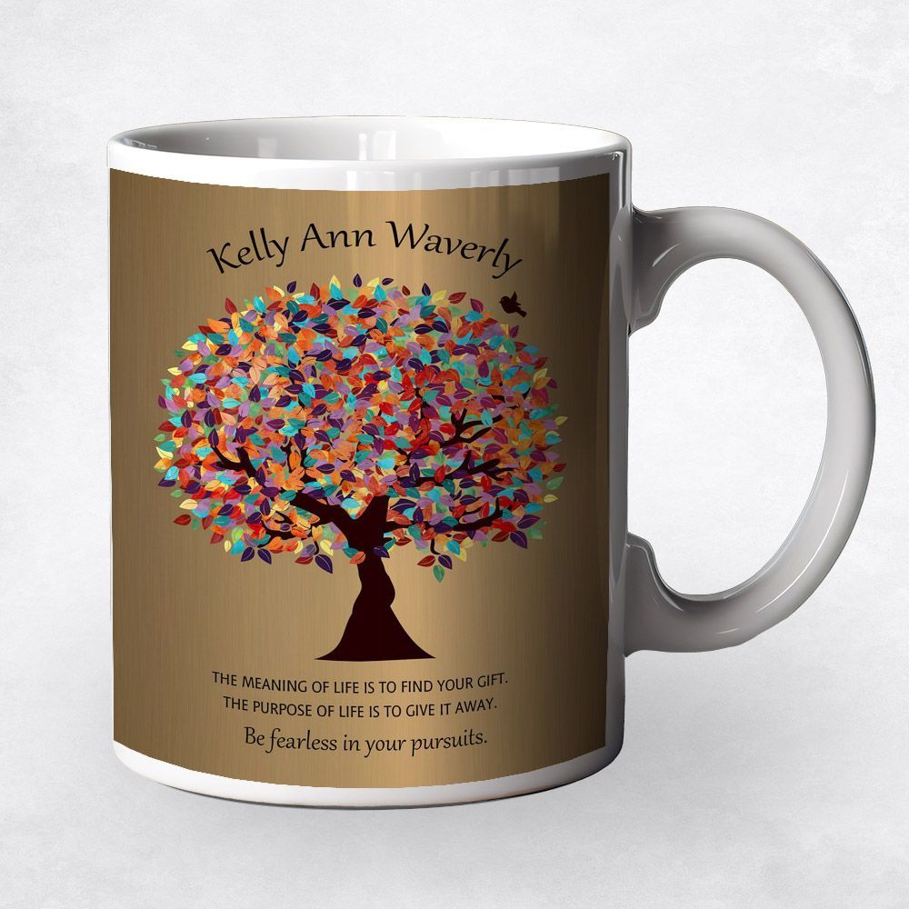 Brass Colorful Spring Tree Leadership Appreciation Coffee Mug Gift for Mentee M-1496