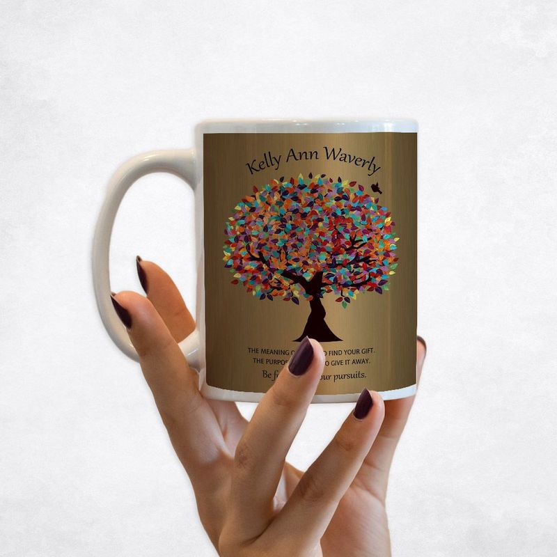 Brass Colorful Spring Tree Leadership Appreciation Coffee Mug Gift for Mentee M-1496
