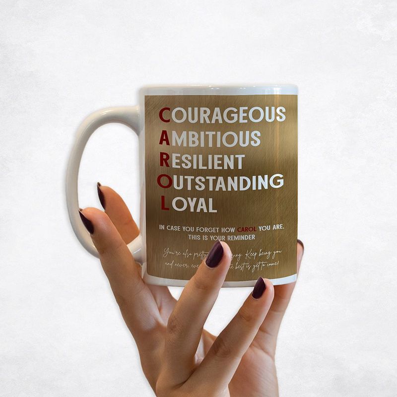 Bronze First Name Acronym Encouragement Birthday Coffee Mug Gift for Family M-2163