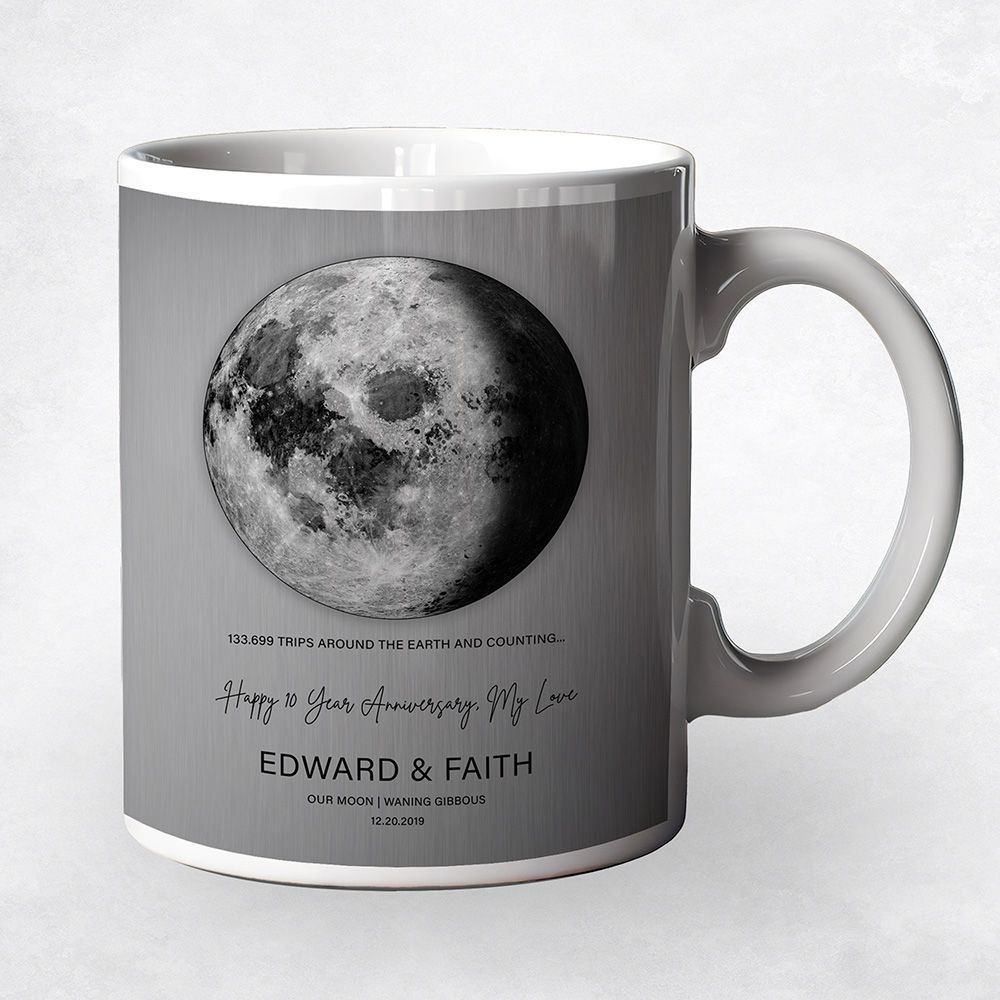 #1 Best Seller - Tin Our Moon Trips Around the Earth Anniversary Coffee Mug Gift for Couple M-2127