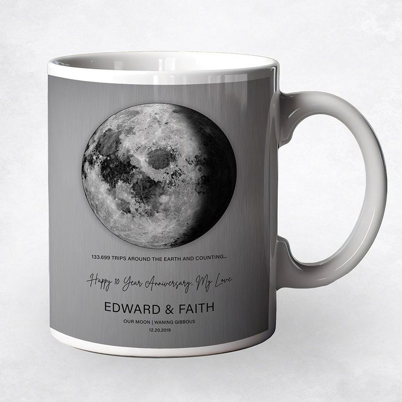 #1 Best Seller - Tin Our Moon Trips Around the Earth Anniversary Coffee Mug Gift for Couple M-2127
