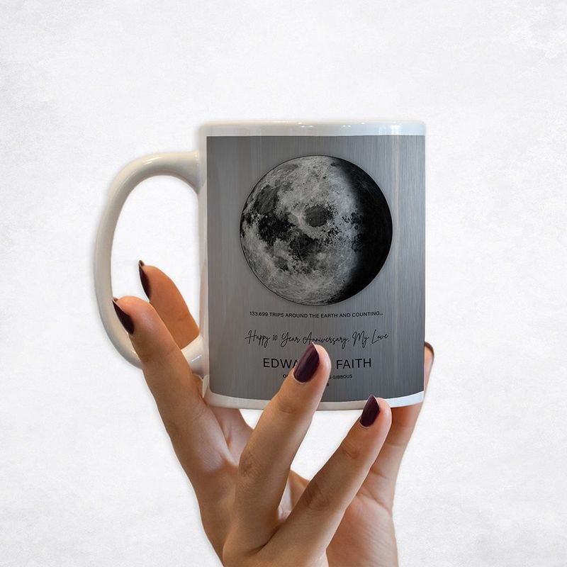#1 Best Seller - Tin Our Moon Trips Around the Earth Anniversary Coffee Mug Gift for Couple M-2127