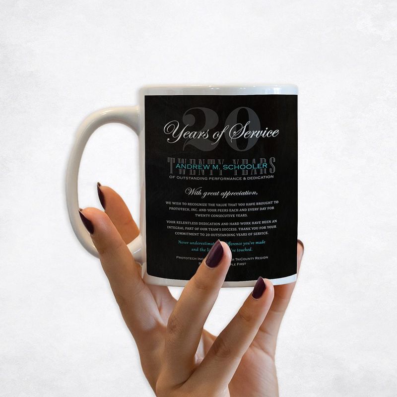 #1 Best Seller - Tin 20 Years of Service Employee Appreciation Coffee Mug Gift for Employee M-2109