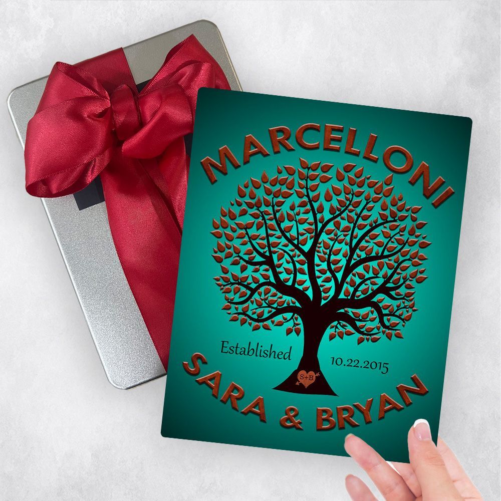 Metallic Family Tree Established Anniversary Gift Delivery Box Gift for Couple TOY-1188