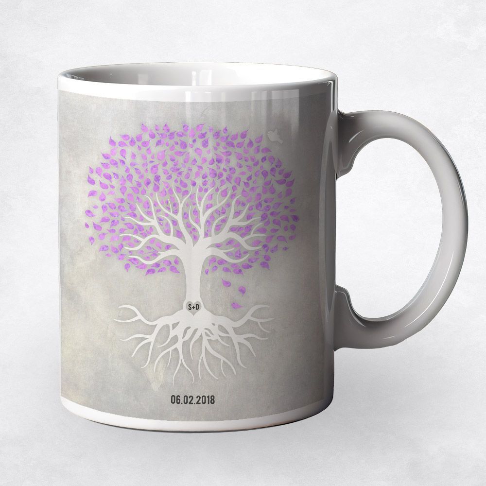 White Canopy Tree Anniversary Coffee Mug Gift for Couple M-1539
