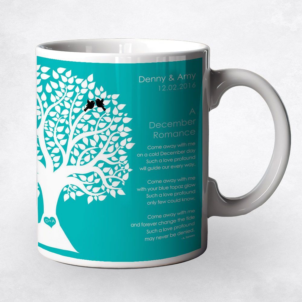Half Tree Engagement Coffee Mug Gift for Couple M-1712
