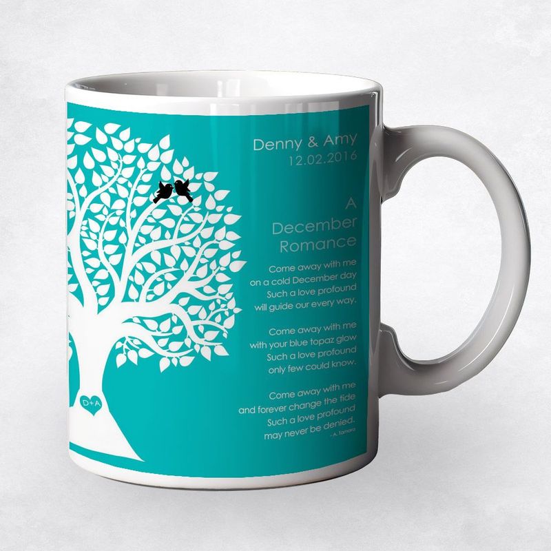 Half Tree Engagement Coffee Mug Gift for Couple M-1712