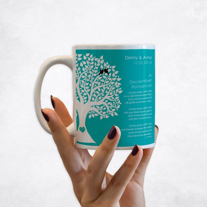 Half Tree Engagement Coffee Mug Gift for Couple M-1712