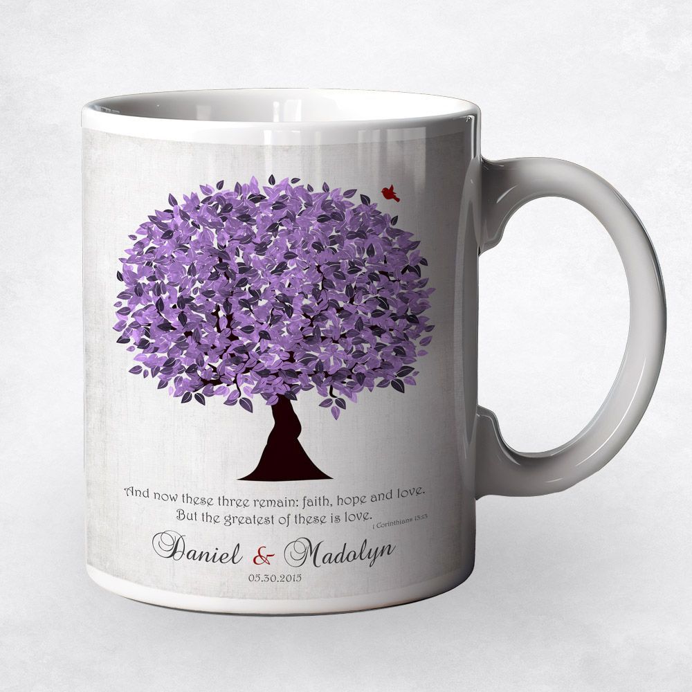 Purple Purple Tree 10th Anniversary Coffee Mug Gift for Couple M-1476