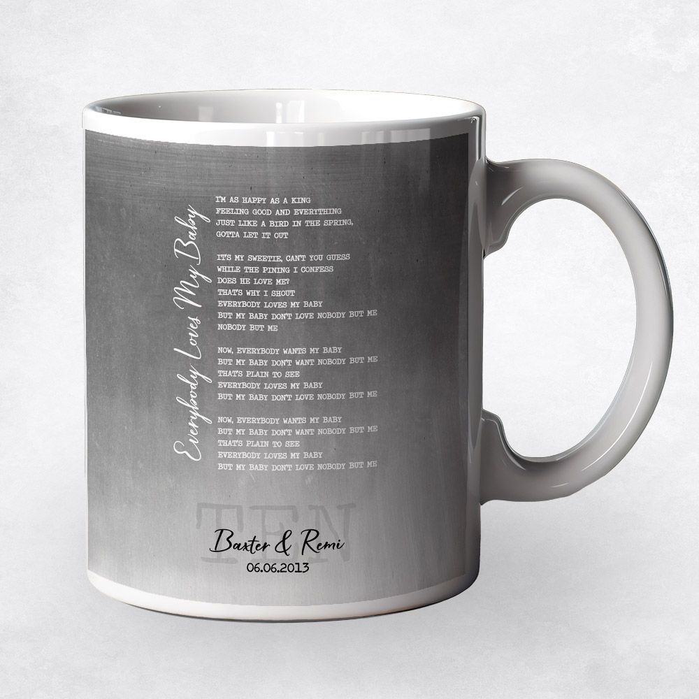 Tin Our Song Lyrics 10th Anniversary Coffee Mug Gift for Couple M-1925