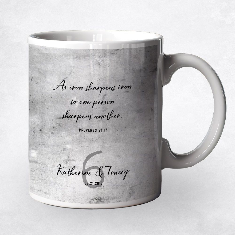 Proverbs 27:17 Anniversary Ceramic Coffee Mug Gift For Couple M-1909