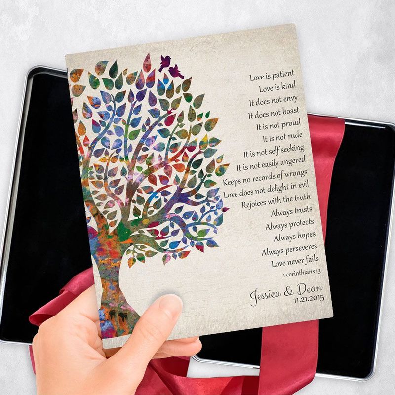 #1 Best Seller - Half Watercolor Tree 10th Anniversary Gift Delivery Box Gift for Couple TOY-1274