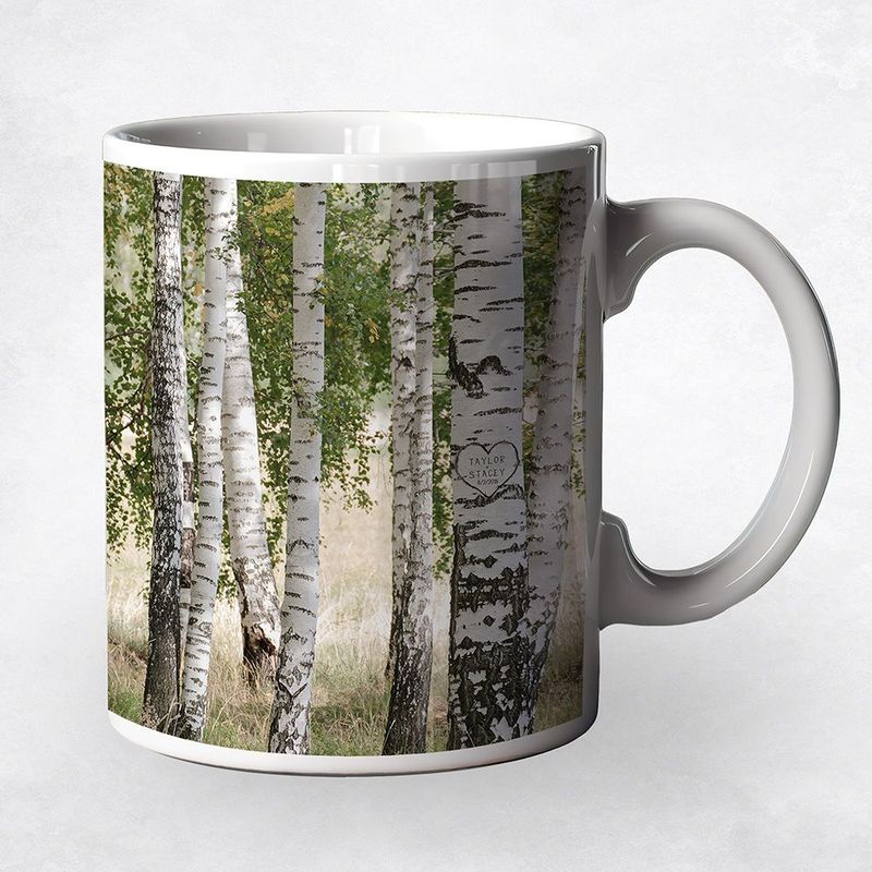 #1 Best Seller - Birch Forest Names in Tree Anniversary Coffee Mug Gift for Couple M-2175