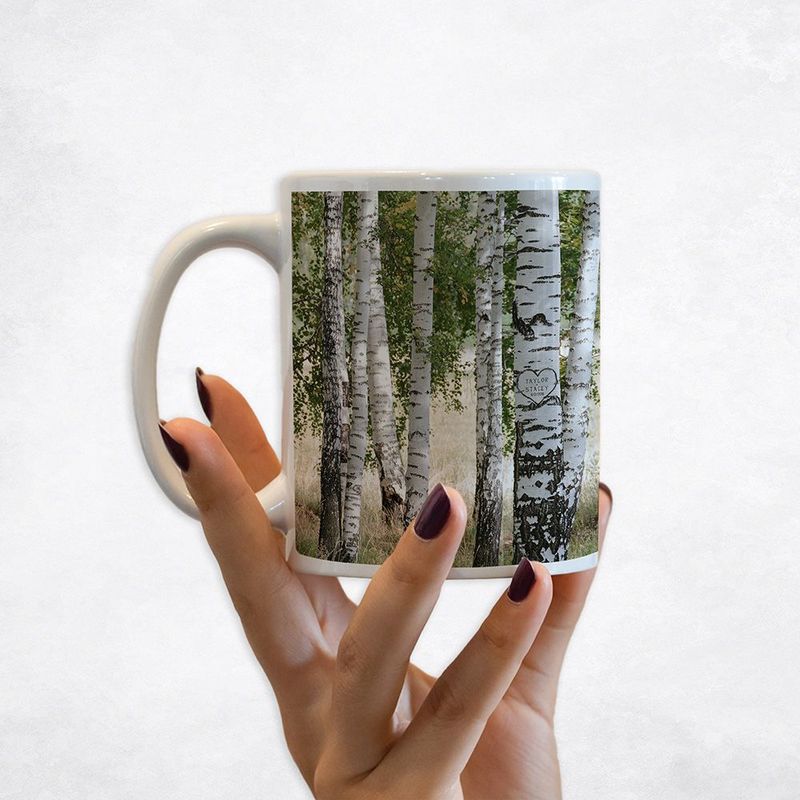 #1 Best Seller - Birch Forest Names in Tree Anniversary Coffee Mug Gift for Couple M-2175