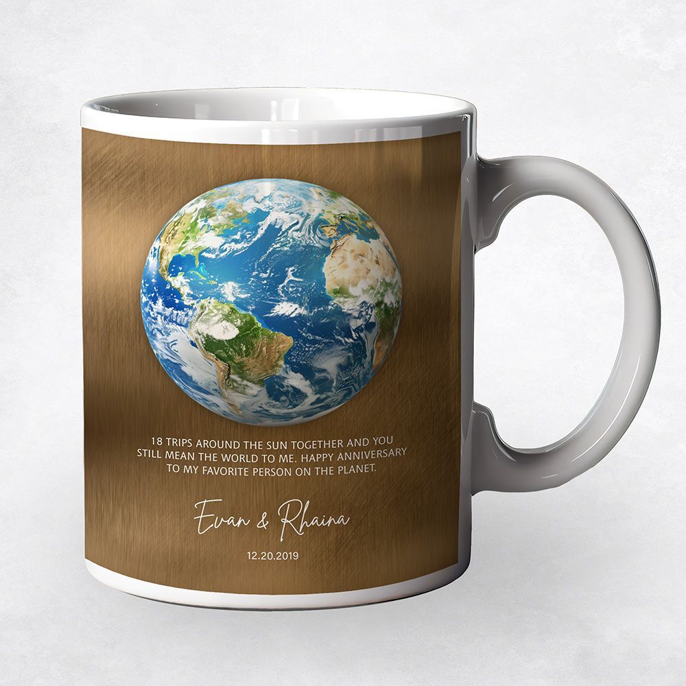 Bronze Anniversary Trips Around the Sun Anniversary Coffee Mug Gift for Couple M-2128