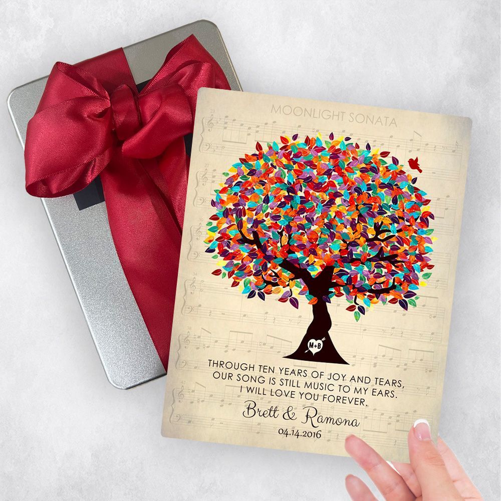 Spring Tree and Sheet Music 10th Anniversary Gift Delivery Box Gift for Couple TOY-1335