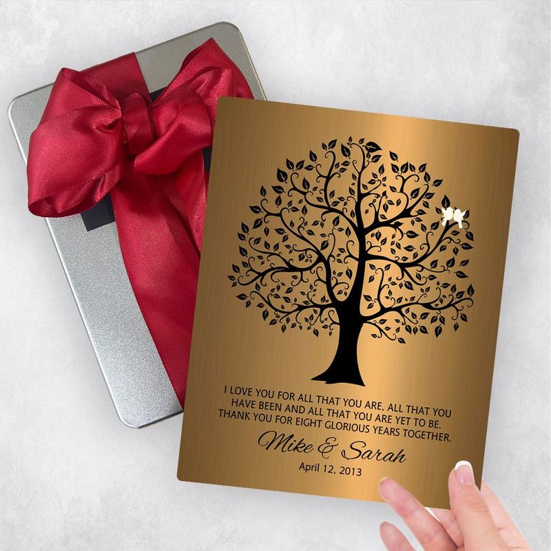 #1 Best Seller - Brass Onyx Curly Tree 8th Anniversary Gift Delivery Box Gift for Couple TOY-1378