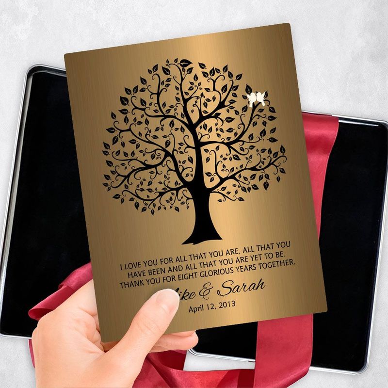 #1 Best Seller - Brass Onyx Curly Tree 8th Anniversary Gift Delivery Box Gift for Couple TOY-1378