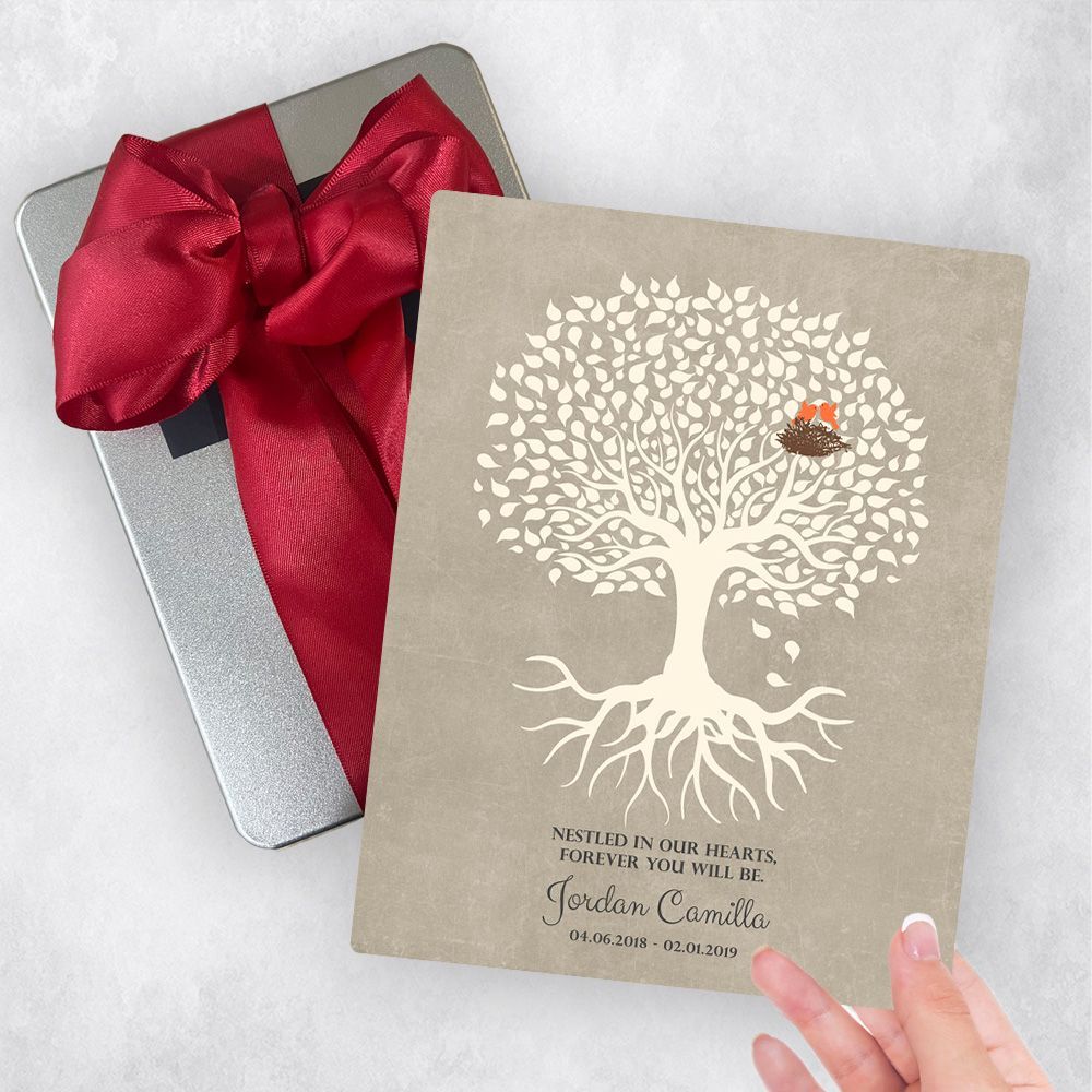 White Tree with Roots Memorial Gift Delivery Box Gift for Bereaved Parents TOY-1197