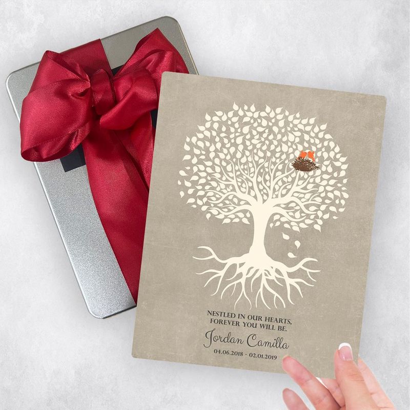 White Tree with Roots Memorial Gift Delivery Box Gift for Bereaved Parents TOY-1197