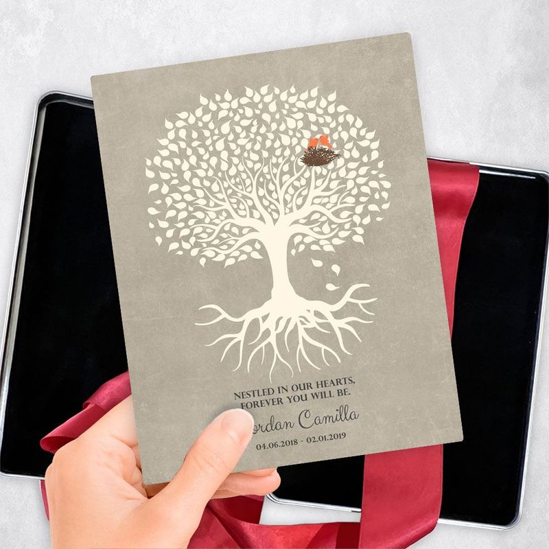 White Tree with Roots Memorial Gift Delivery Box Gift for Bereaved Parents TOY-1197