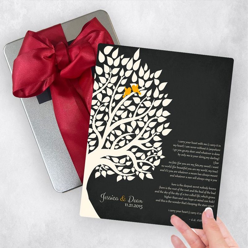 #1 Best Seller - Half Tree Silhouette Anniversary Gift Delivery Box Gift for Couple TOY-1133