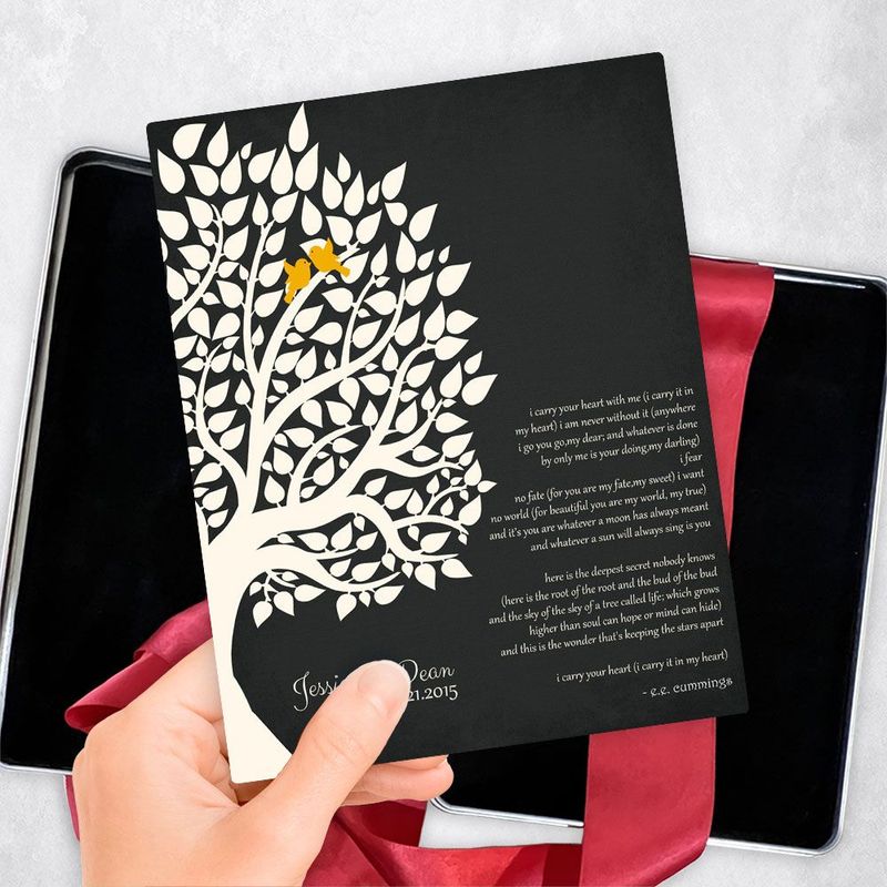 #1 Best Seller - Half Tree Silhouette Anniversary Gift Delivery Box Gift for Couple TOY-1133