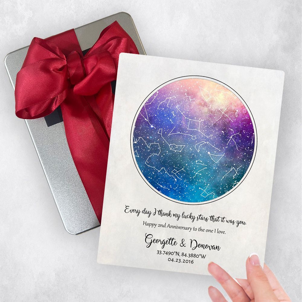 Star Map 2nd Anniversary Gift Delivery Box Gift for Couple TOY-1751