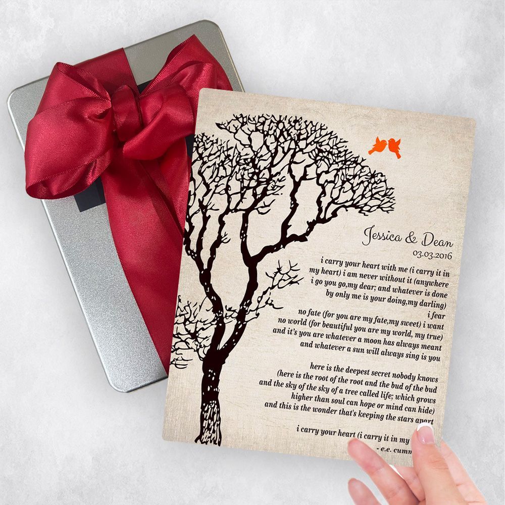 Dark Bare Tree 10th Anniversary Gift Delivery Box Gift for Couple TOY-1301