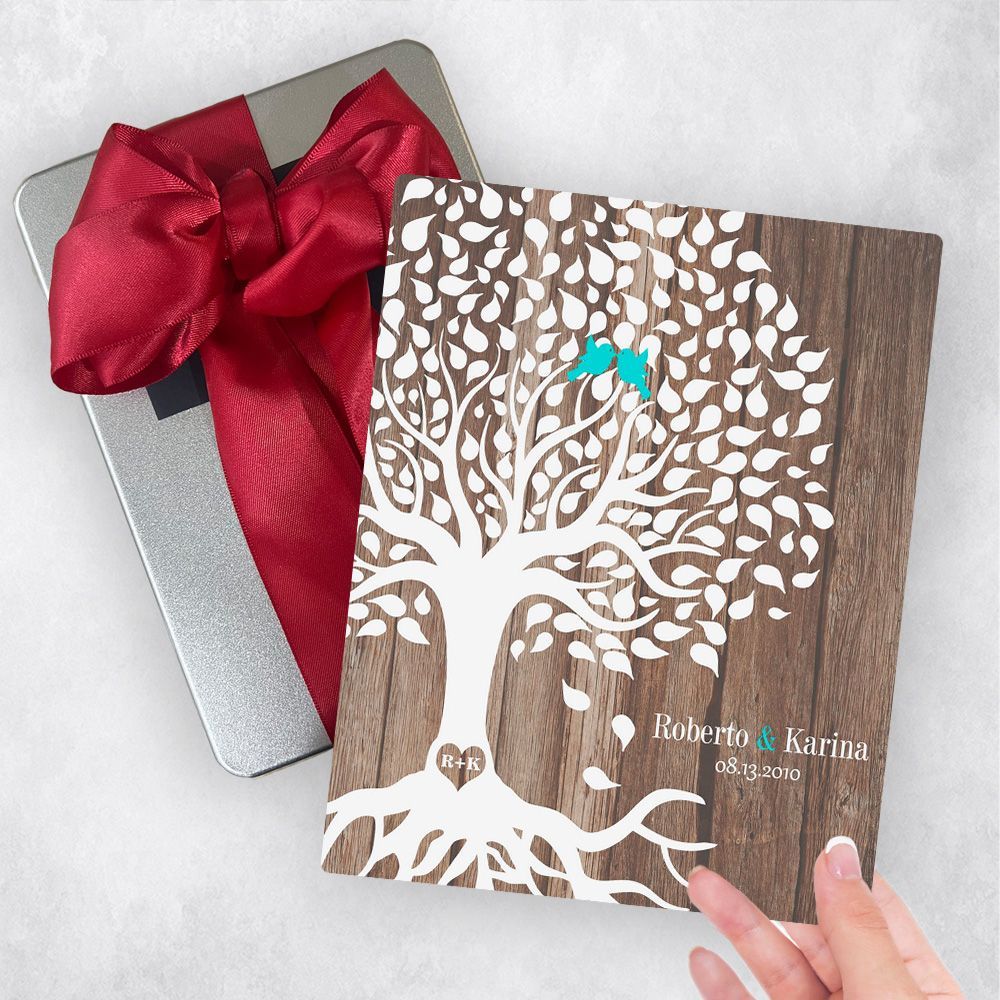 Wood Tree with Roots 5th Anniversary Gift Delivery Box Gift for Couple TOY-1727
