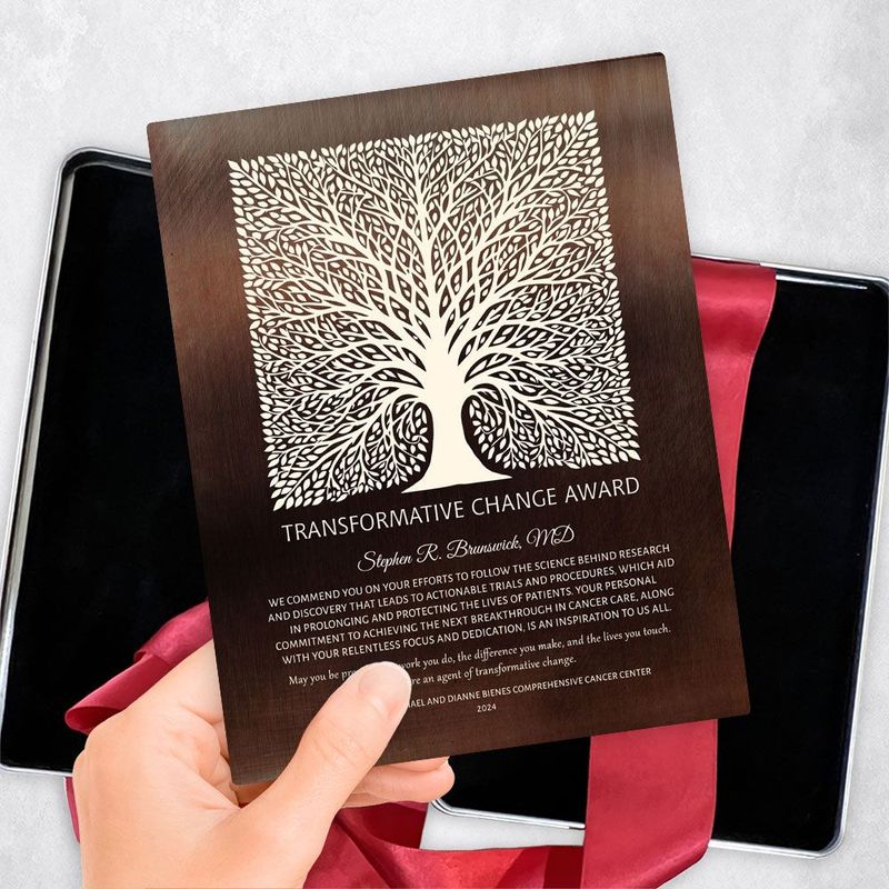 Bronze Elaborate Square Tree Medical Recognition Gift Delivery Box Gift for Doctor TOY-1582